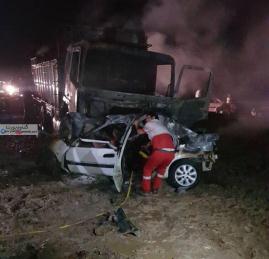 3 کشته در تصادف خودروی زانتیا با کامیون در جاده دیلم