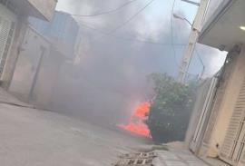  ۶ دستگاه خودرو در شهر بوشهر  در آتش سوخت+عکس