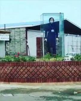 فیلم/ نصب تندیس نرجس خانعلی‌زاده در میدان شهر کلاچای استان گیلان 