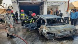 آتش سوزی درمغازه تعویض روغنی در بوشهر یک قربانی گرفت+عکس