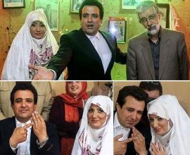 تصویری از مراسم عروسی حسینی بای با حضور حداد عادل +عکس