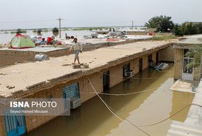 تصاویر/سیلاب در روستای سید عباس شوش