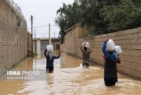 تصاویر/سیلاب در روستای سید عباس شوش