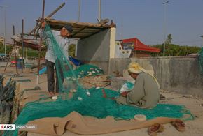 تصاویر/توربافی ماهیگیران اسکله صیادی عسلویه