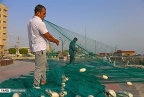 تصاویر/توربافی ماهیگیران اسکله صیادی عسلویه